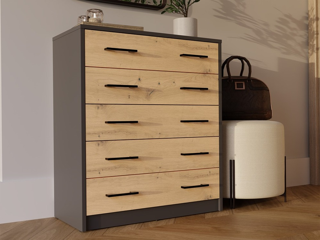 Scarpiera ingresso salvaspazio moderna 74xH85 5 ripiani rovere antracite Elysia
