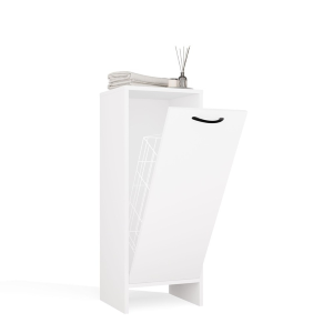 Mobile lavanderia 1 cesto portabiancheria 35xH90 bianco opaco Mina