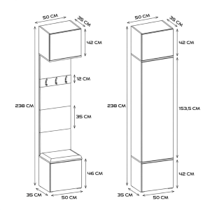 Mobile ingresso moderno 200xH238 cm cassapanca quercia Berlino