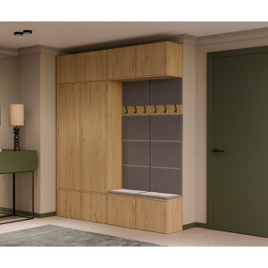 Mobile ingresso moderno 200xH238 cm cassapanca quercia Berlino