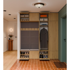 Mobile ingresso moderno 200xH238 cm cassapanca quercia Berlino