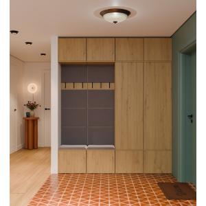 Mobile ingresso moderno 200xH238 cm cassapanca quercia Berlino