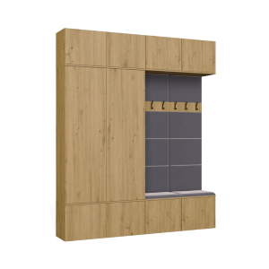 Mobile ingresso moderno 200xH238 cm cassapanca quercia Berlino