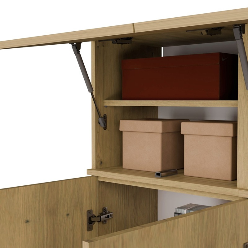 Mobile ingresso moderno 150xH238 cm doppio armadio cassapanca quercia Berlino