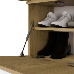 Mobile ingresso moderno 150xH238 cm doppio armadio cassapanca quercia Berlino
