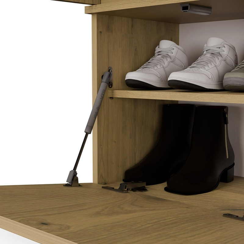 Mobile ingresso moderno 150xH238 cm doppio armadio cassapanca quercia Berlino