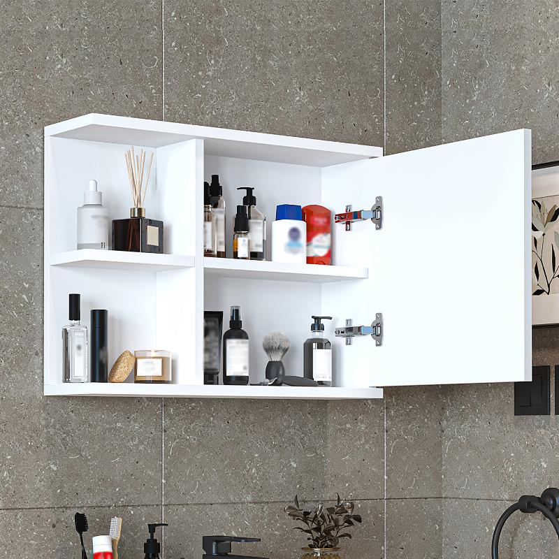 Specchio bagno contenitore 1 anta 60xH45 bianco Cascade