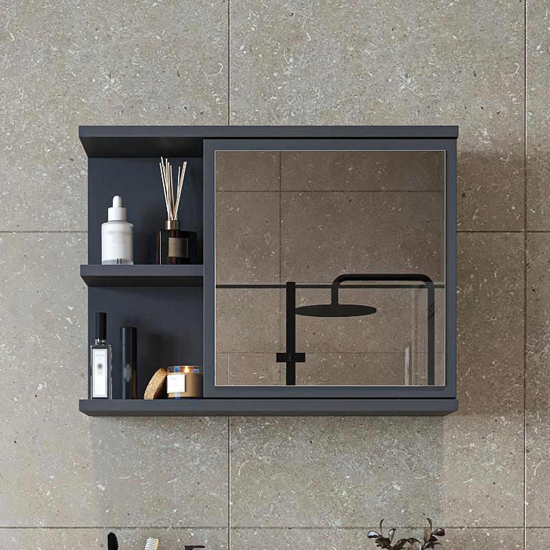 Specchio bagno contenitore 1 anta 60xH45 antracite Cascade
