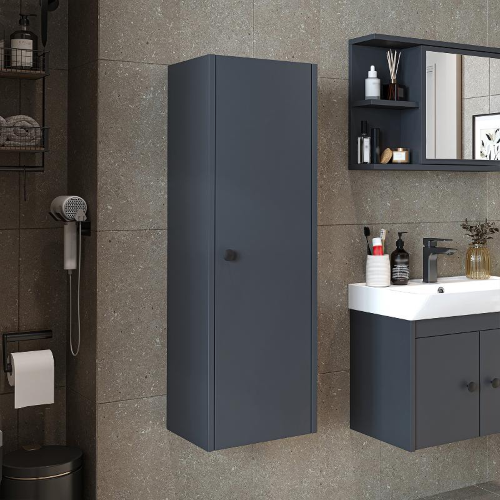 Colonna bagno moderna sospesa ripiani 35xH110 cm antracite Cascade