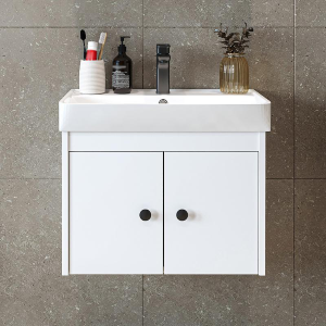 Mobile bagno sospeso lavabo moderno 60 cm bianco Cascade