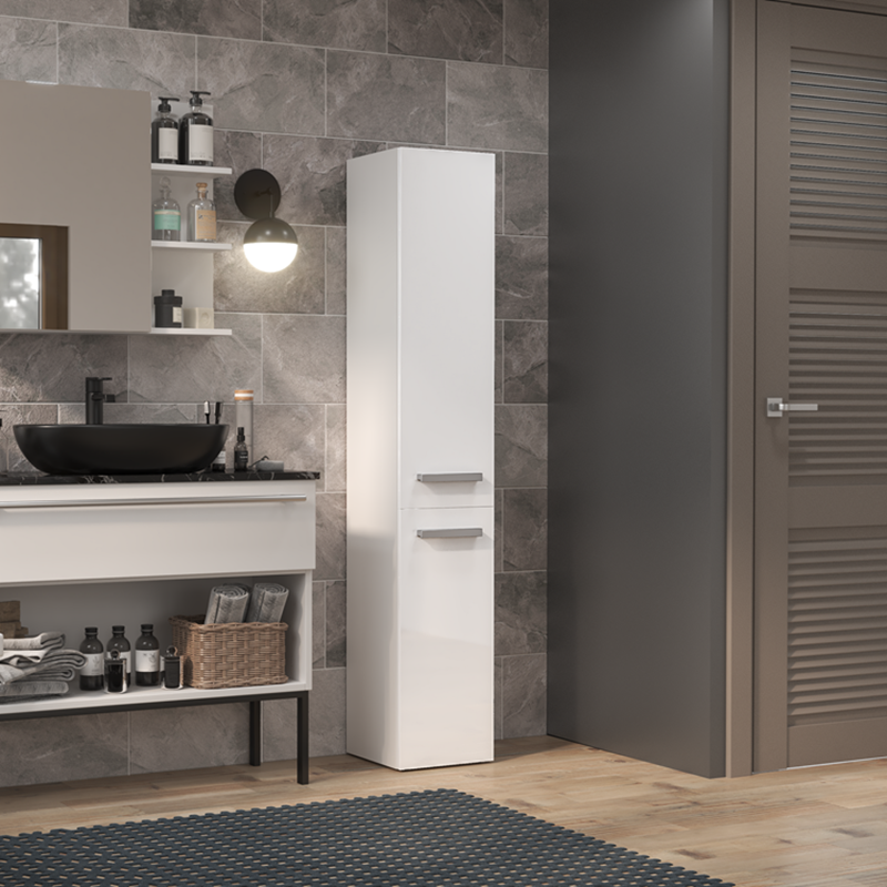 Colonna bagno a terra 1 anta 31xH174 bianco lucido Altis