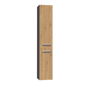 Colonna bagno a terra 1 anta 1 cesto portabiancheria 31xH174 rovere antracite Flute