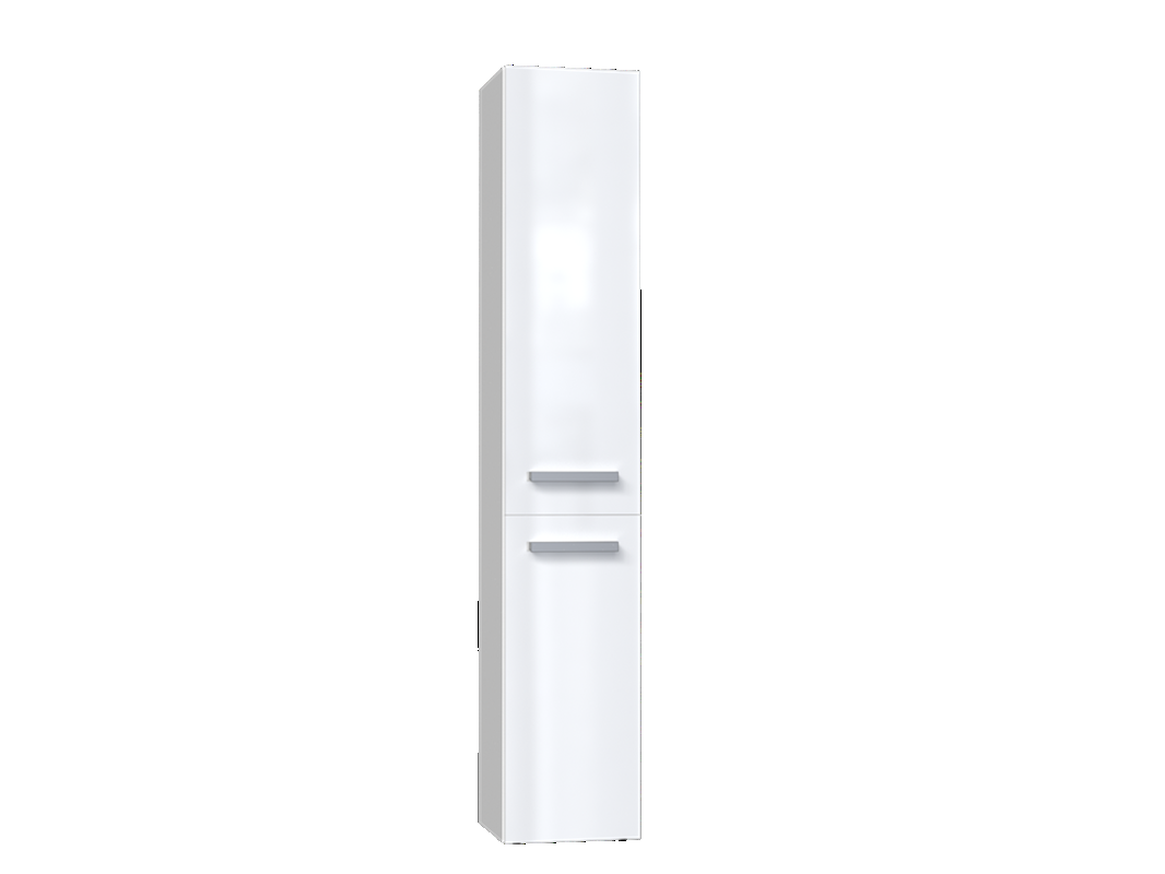 Colonna bagno a terra 1 anta 1 cesto portabiancheria 31xH174 bianco lucido Flute