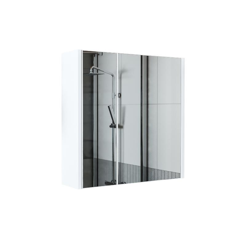 Specchio bagno contenitore 1 anta mensola 60xH60 bianco Corallo