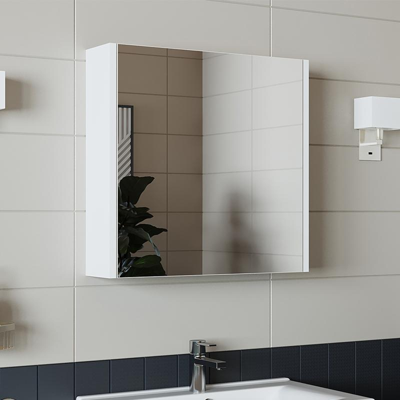 Specchio bagno contenitore 1 anta mensola 60xH60 bianco Corallo