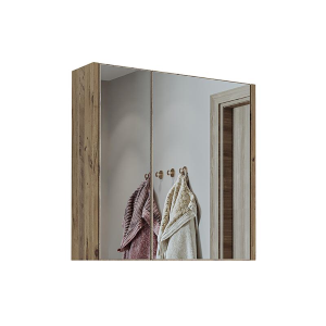 Specchio bagno contenitore 1 anta mensola 60xH60 rovere Corallo
