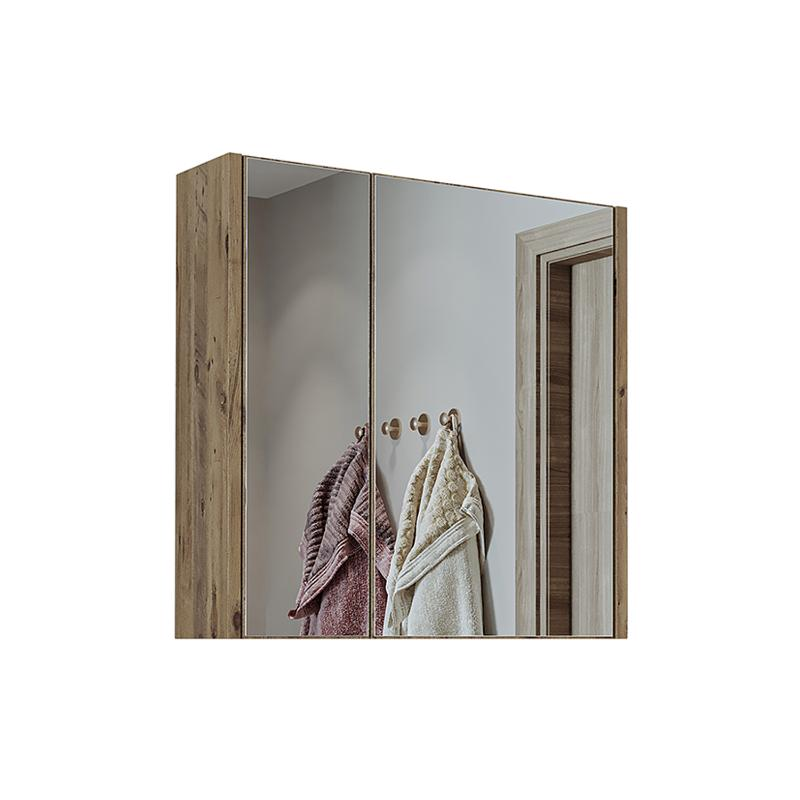 Specchio bagno contenitore 1 anta mensola 60xH60 rovere Corallo