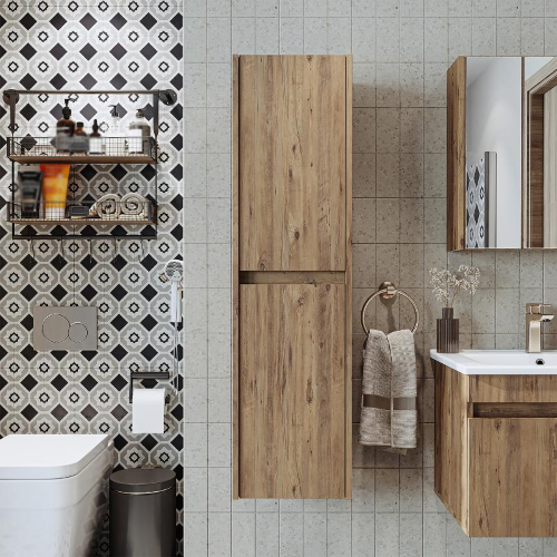 Colonna bagno sospesa 2 ante 35xH130 cm rovere Corallo