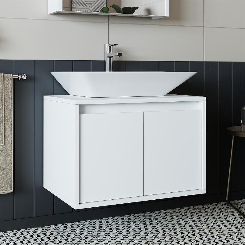 Mobile bagno sospeso lavabo 65 cm bianco Corallo