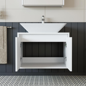 Mobile bagno sospeso lavabo 65 cm bianco Corallo