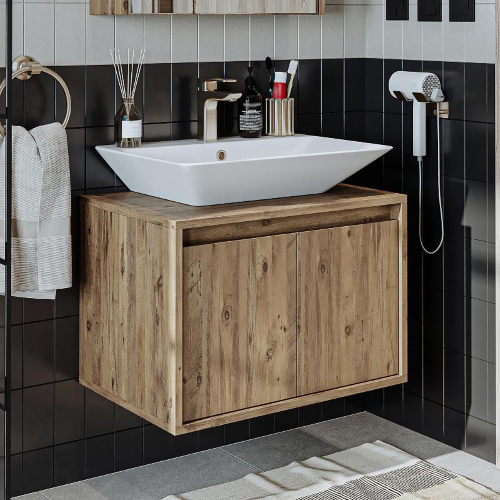 Mobile bagno sospeso lavabo 65 cm rovere Corallo