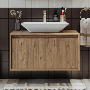 Mobile bagno sospeso lavabo 85 cm rovere Corallo
