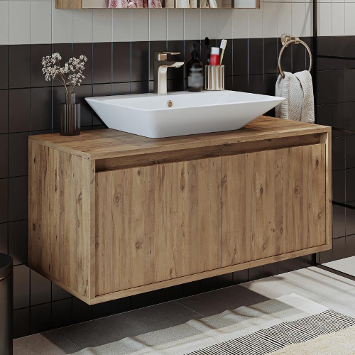 Mobile bagno sospeso lavabo 100 cm rovere Corallo