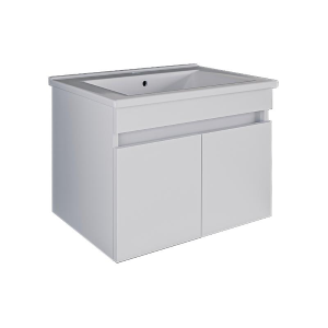 Mobile bagno sospeso lavabo integrato 65 cm bianco Nerea