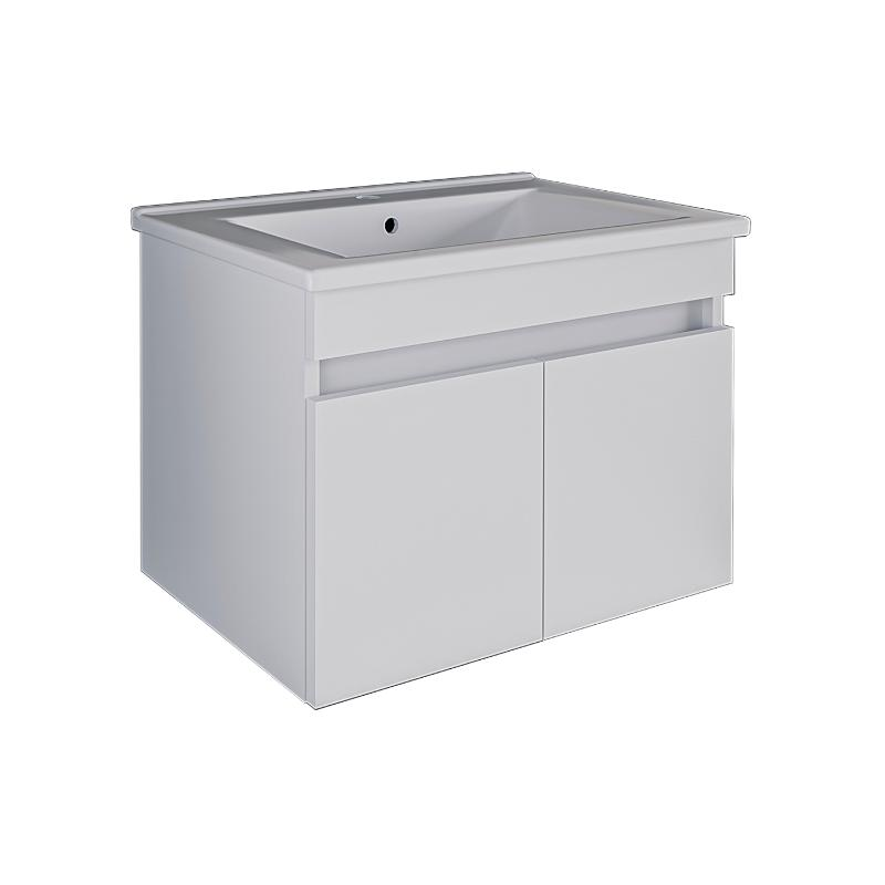 Mobile bagno sospeso lavabo integrato 65 cm bianco Nerea