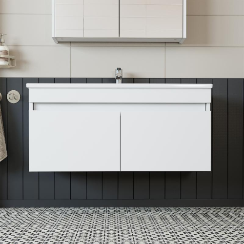 Mobile bagno sospeso lavabo integrato 100 cm bianco Nerea