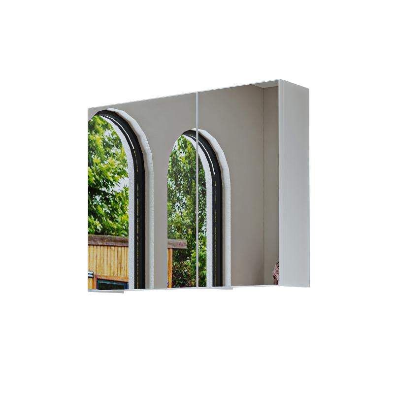 Specchio bagno contenitore 2 ante mensola 75xH60 bianco Lido