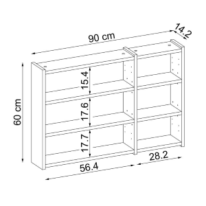 Specchio bagno contenitore 3 ante mensola 90xH60 rovere Lido