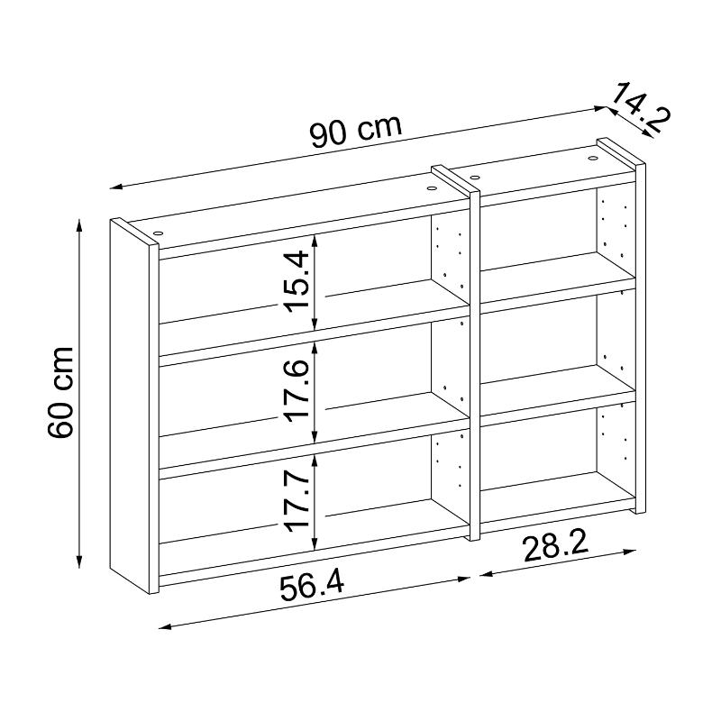 Specchio bagno contenitore 3 ante mensola 90xH60 rovere Lido