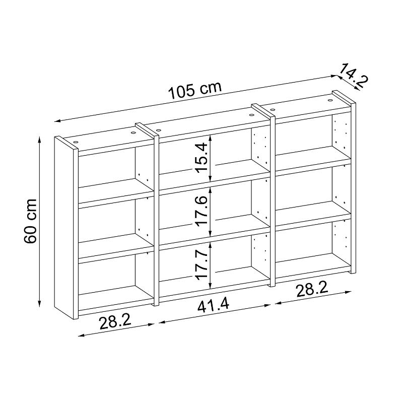 Specchio bagno contenitore 3 ante mensola 105xH60 bianco Lido