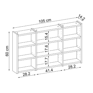 Specchio bagno contenitore 3 ante mensola 105xH60 rovere Lido