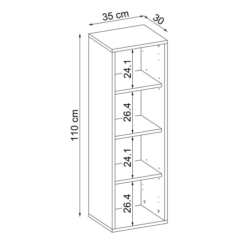 Colonna bagno alta sospesa 1 anta 35xH110 cm rovere Lido