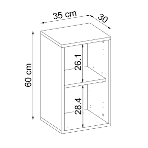 Colonna bagno bassa sospesa 1 anta 35xH60 cm rovere Lido
