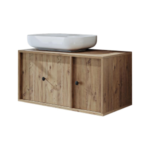 Mobile bagno sospeso lavabo appoggio 90 cm rovere Lido