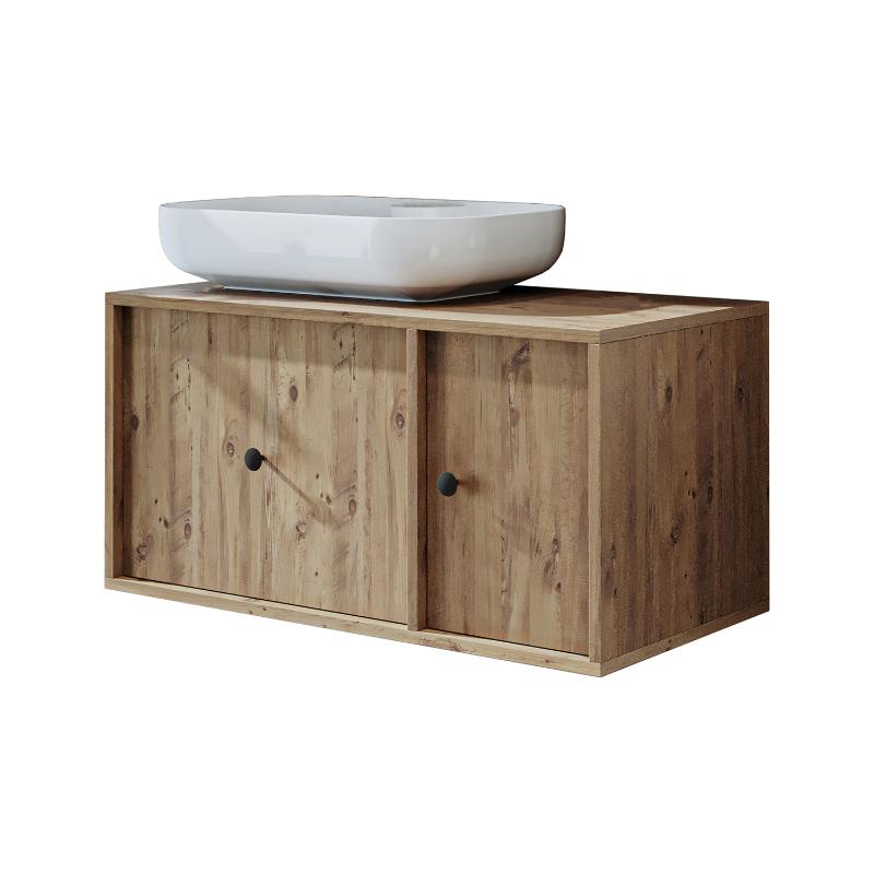 Mobile bagno sospeso lavabo appoggio 90 cm rovere Lido