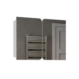 Specchio bagno contenitore 2 ante mensola 90xH60 tortora Levante