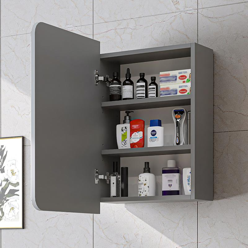 Specchio bagno contenitore 1 anta mensola 45xH60 grigio Mistral