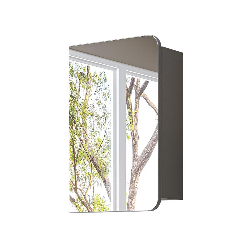 Specchio bagno contenitore 1 anta mensola 45xH60 grigio Mistral