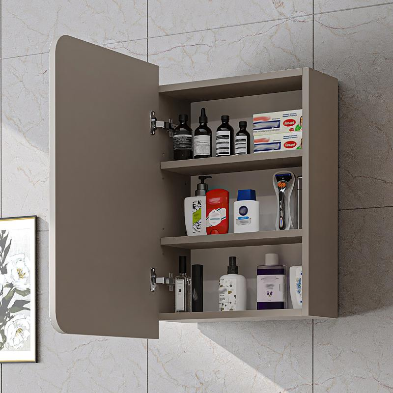 Specchio bagno contenitore 1 anta mensola 45xH60 tortora Mistral