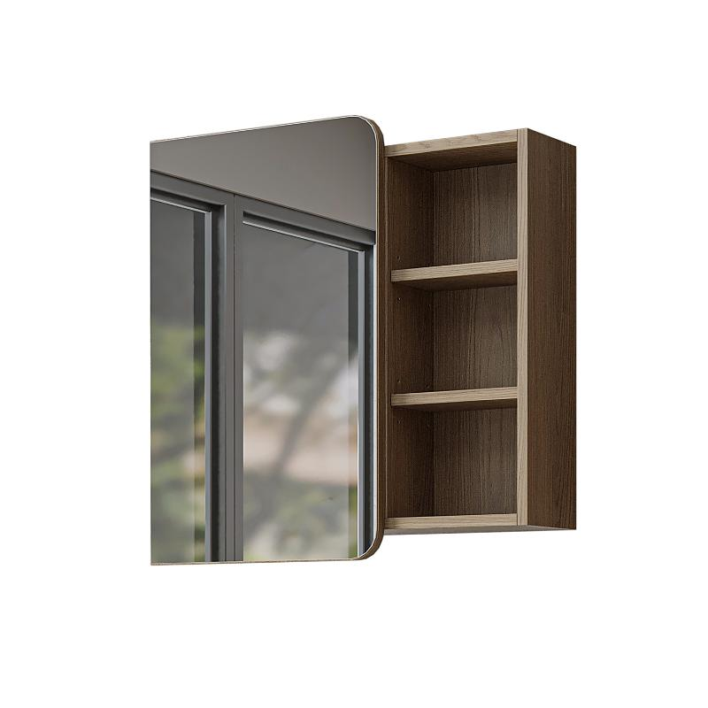 Specchio bagno contenitore 1 anta mensola 70xH60 rovere Mistral