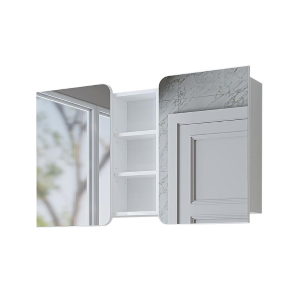 Specchio bagno contenitore 2 ante mensola 115xH60 bianco Mistral