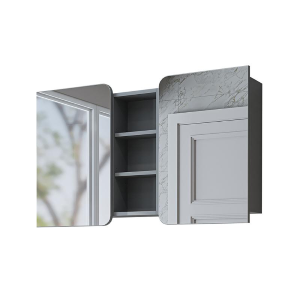 Specchio bagno contenitore 2 ante mensola 115xH60 grigio Mistral