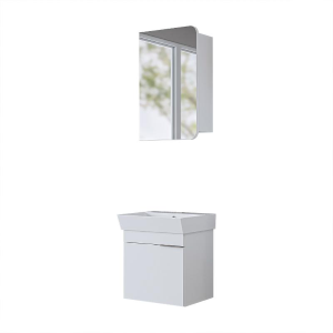 Mobile bagno sospeso lavabo specchio 50 cm bianco Mistral