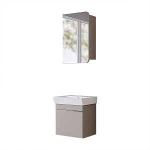 Mobile bagno sospeso lavabo specchio 50 cm tortora Mistral
