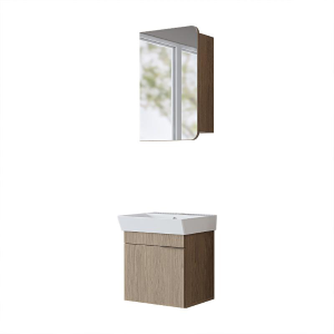 Mobile bagno sospeso lavabo specchio 50 cm rovere Mistral