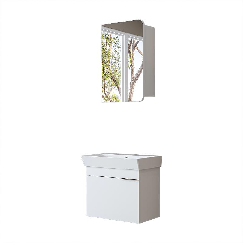 Mobile bagno sospeso lavabo specchio 60 cm bianco Mistral